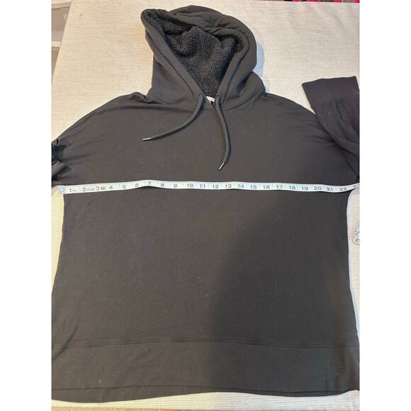 Ladies Large Victoria Secret Lightweight Black Hoodie Faux Fur Hood - Picture 6 of 9
